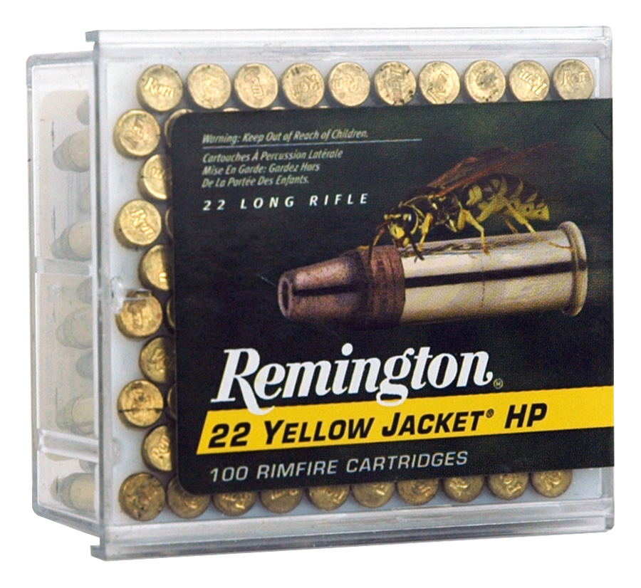 Remington Yellow Jacket Rimfire Ammo 22 LR. 33 gr. TCHP 100 rd. Gun